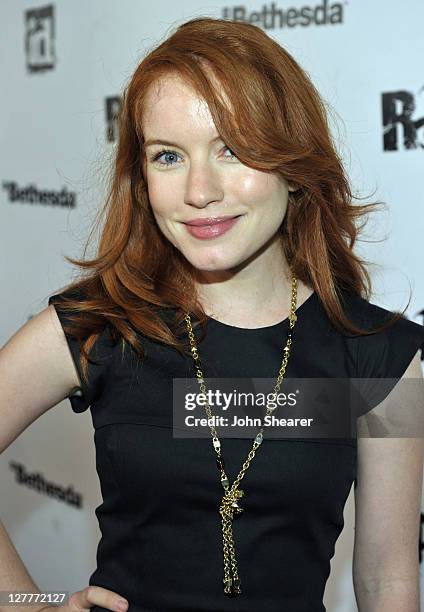 Actress Maria Thayer arrives at RAGE Official Launch Party at Chinatown’s Historical Central Plaza on September 30, 2011 in Los Angeles, California.