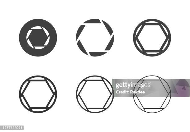 f1.4 aperture icons - multi series - editing studio stock illustrations