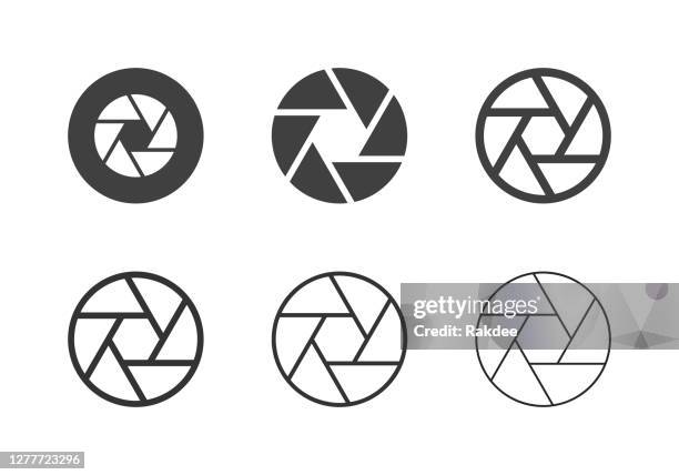 f11 aperture icons - multi series - multiple exposure stock illustrations