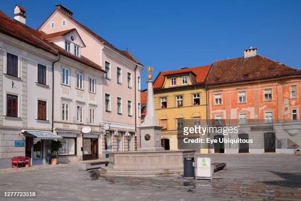 Slovenia, Upper Carniola, Kranj, Glavni trg which is the Old Towns main square.