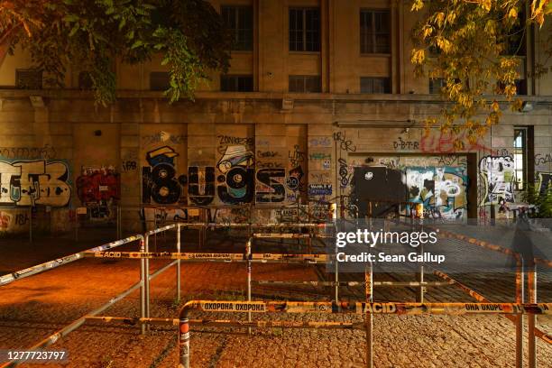 Berghain club stands closed at night during the coronavirus pandemic on September 30, 2020 in Berlin, Germany. Clubs in Berlin are still closed for...