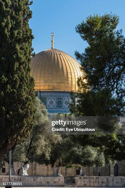Israel, Jerusalem, The Dome of the Rock shrine or Qubbat As-Sakhrah was built within the walls of the Old City on the Jewish Temple Mount and site of...