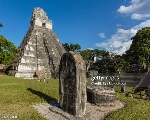 Guatemala, Temple I, or Temple of the Great Jaguar, is a funerary pyramid dedicated to Jasaw Chan K'awil, who was entombed in the structure in AD...