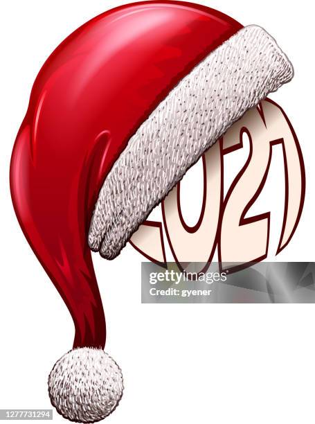 santa hat card - pop mart stock illustrations