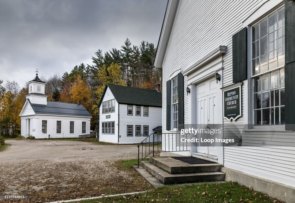 Community buildings in the village of Ripton in Vermont.