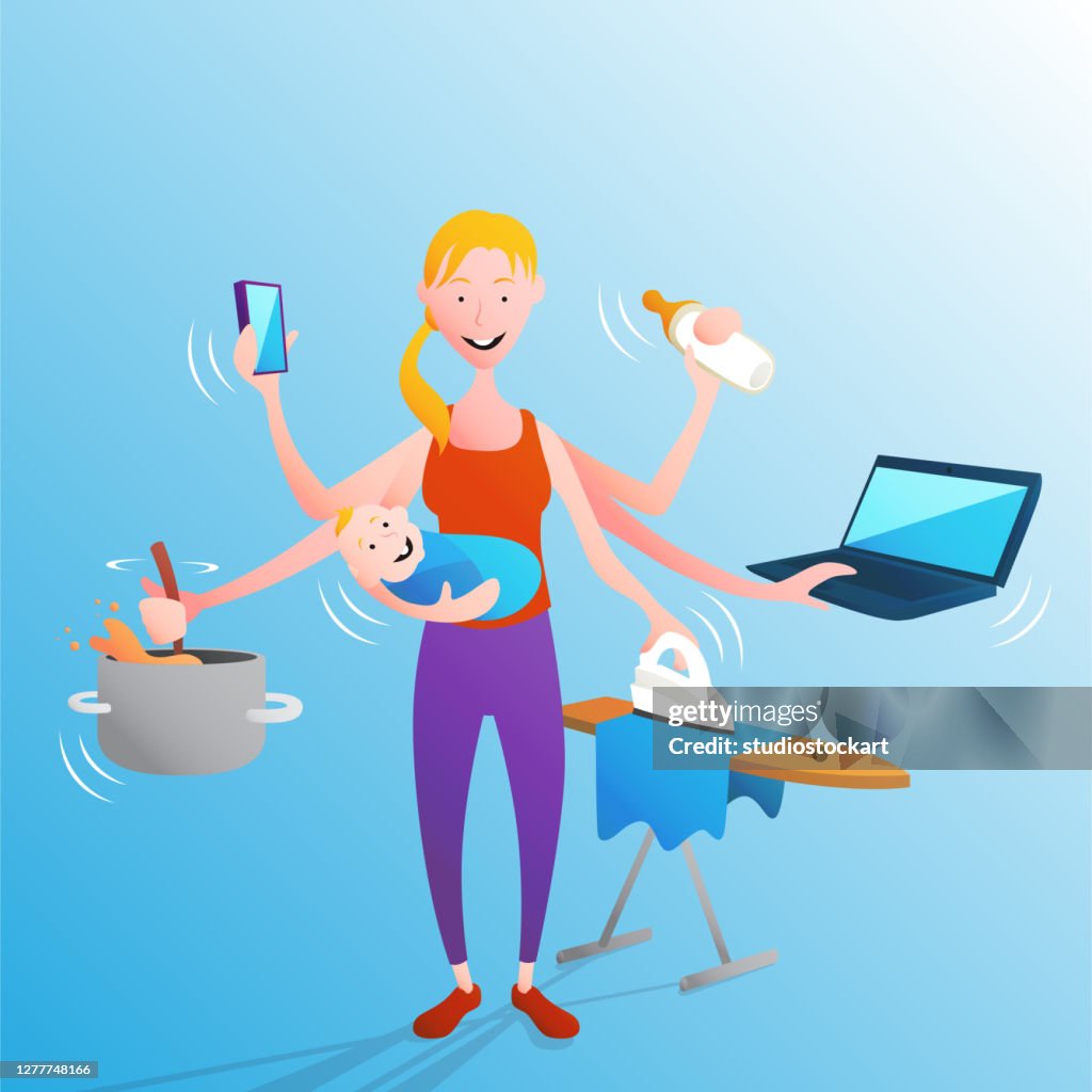Housework with baby