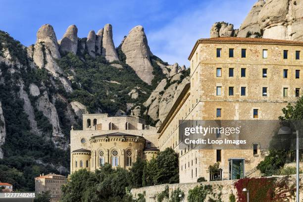 Santa Maria de Montserrat Abbey at Monistrol de Montserrat in Spain.