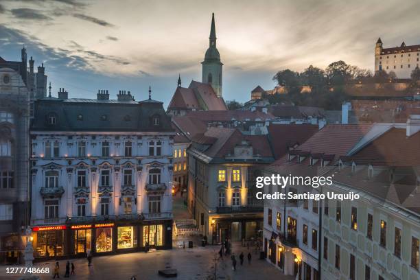 old town of bratislava at dusk - slovakia monuments stock pictures, royalty-free photos & images