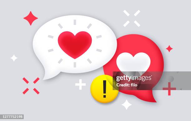 social media love conversation speech bubbles - work romance stock illustrations