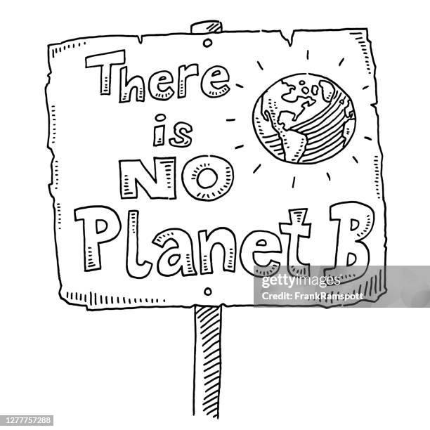 illustrations, cliparts, dessins animés et icônes de dessin de signe de protestation de changement climatique - action climatique