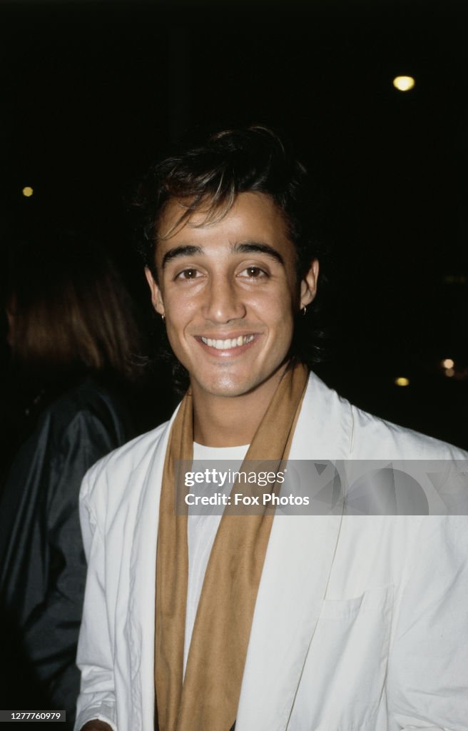 English pop singer Andrew Ridgeley of pop duo Wham! at the premiere ...