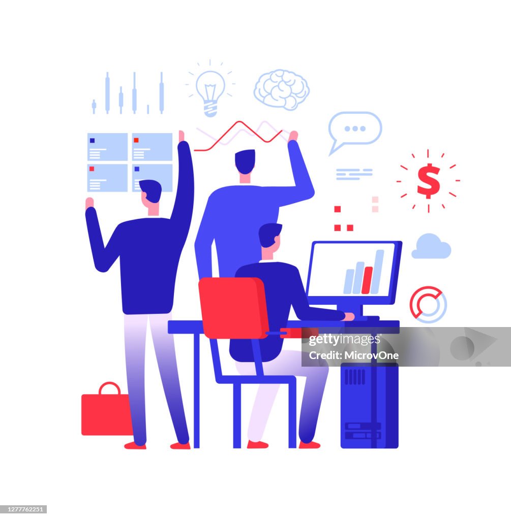 Project Manager Multitask Multitasking Manager Businessman In Different Business Action Solving ...