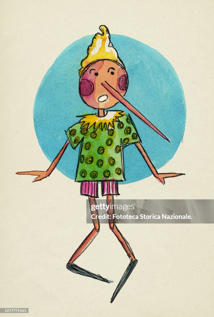 Photo Pinokio Pinocchio the famous long-nosed puppet protagonist of the