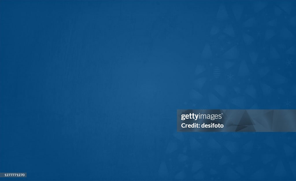 Dark blue coloured grunge christmas vector background with pattern of christmas trees at the right edge