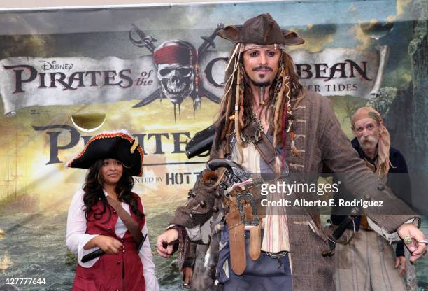 General view of atmosphere at "Pirates of the Caribbean: On Stranger Tides" Themed "Pirates Day" at Hot Topic on May 14, 2011 in Hollywood,...