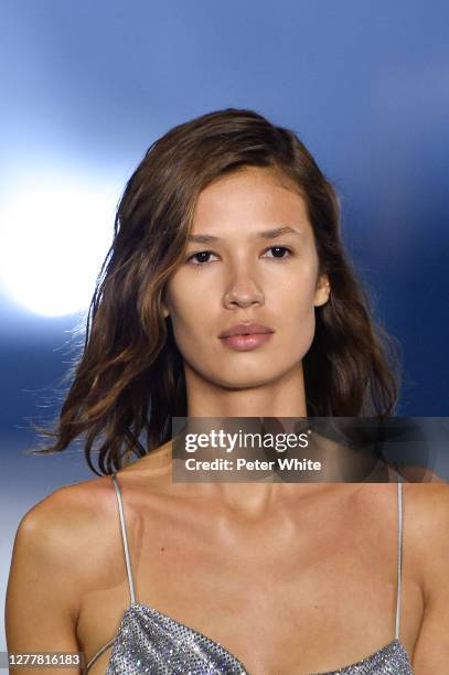 Model walks the runway during the Balmain Womenswear Spring/Summer 2021 show as part of Paris Fashion Week on September 30, 2020 in Paris, France.