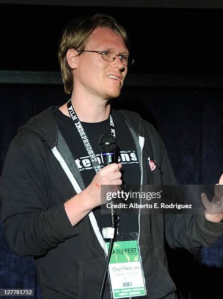 Chad Freidrichs speaks at the "The Pruitt-Igoe Myth" Q & A during the 2011 Los Angeles Film Festival at Regal Cinemas L.A. Live on June 17, 2011 in...