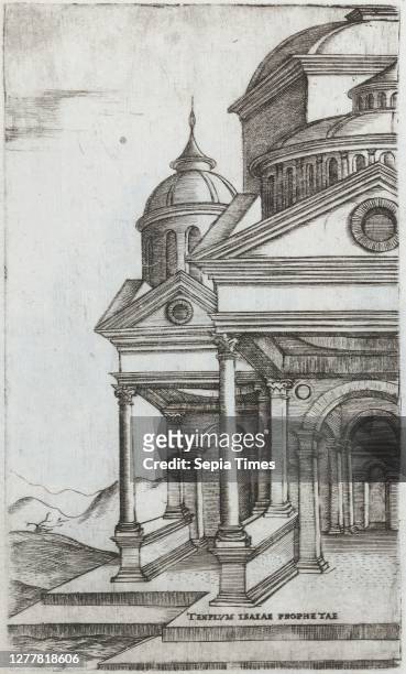 Templum Idor Egito, from a Series of Prints depicting Buildings from Roman Antiquity, Formerly attributed to Master G.A. , Plate ca. 1530–1550,...
