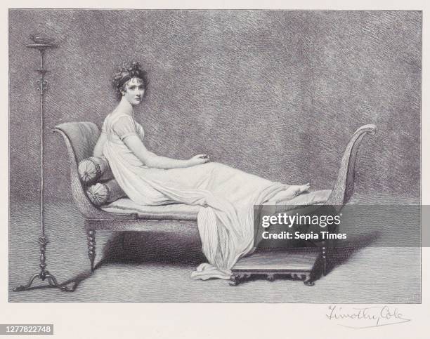 Madame Recamier, Engraved by Timothy Cole , After baron Francois Gerard , Julie Recamier Wood engraving, Image: 7 11/16 × 5 1/8 in. , Sheet: 11 1/8 ×...