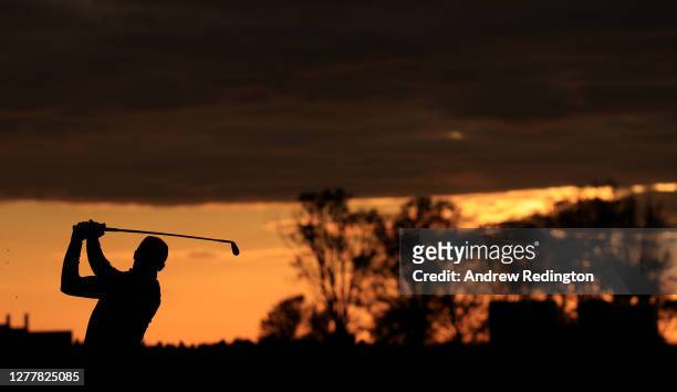 Benjamin Herbert of France plays his second shot on the 18th hole during the first round of the Aberdeen Standard Investments Scottish Open at The...