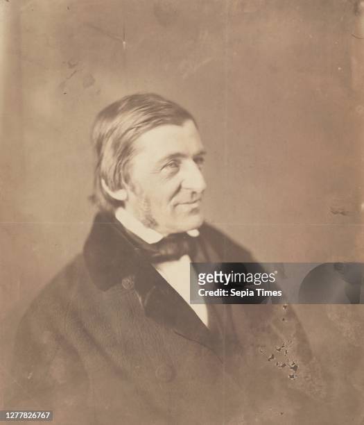 Mathew B. Brady, Ralph Waldo Emerson, Mathew B. Brady , ca. 1856, Salted paper print from glass negative, Image: 13 1/4 × 10 13/16 in. , Photographs.