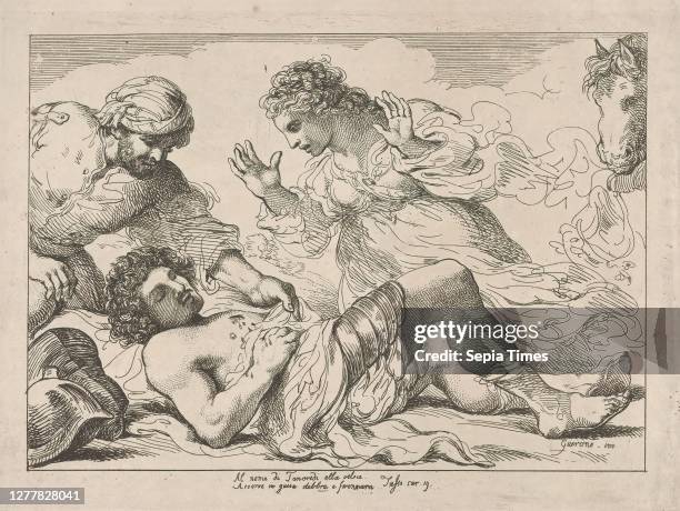 Thomas Rowlandson, Erminia Discovers the Wounded Tancred , Impressions of Modern Drawings , After Giovanni Battista Pasqualini , After Guercino , ca....