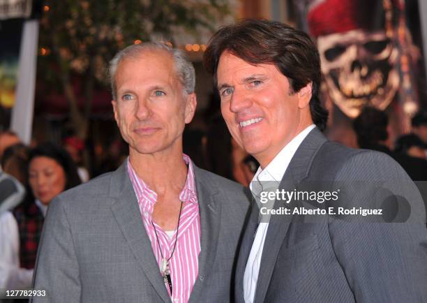 John DeLuca and director Rob Marshall arrive at the world premiere of "Pirates Of The Caribbean: On Stranger Tides" at Disneyland on May 7, 2011 in...