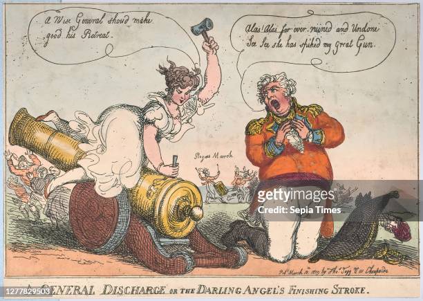 Thomas Rowlandson, A General Discharge or the Darling Angel's Finising Stroke, Thomas Rowlandson , Mary Anne Clarke , Prince Frederick Augustus, Duke...