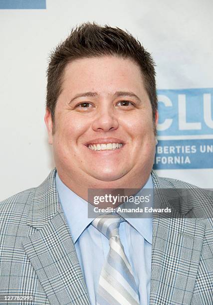 Chaz Bono arrives at the ACLU of Southern California's 17th Annual Law Luncheon at the Wilshire Grand Hotel on June 16, 2011 in Los Angeles,...