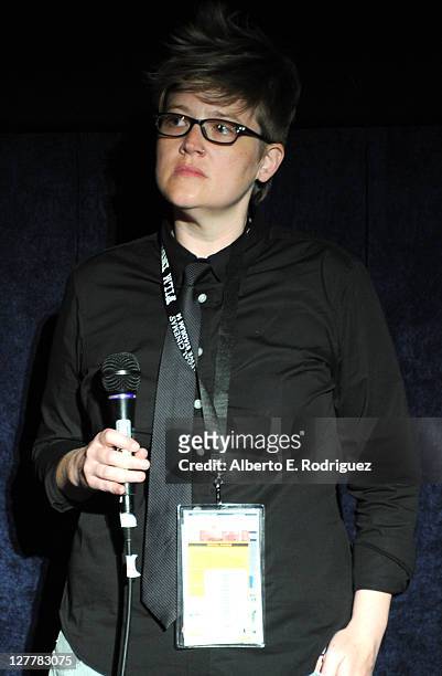 Program Manager Jenn Wilson speaks at the "The Pruitt-Igoe Myth" Q & A during the 2011 Los Angeles Film Festival at Regal Cinemas L.A. Live on June...