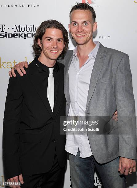 Actor Justin Gilley and Stephen Gilley attend the "Skateland" after party on May 11, 2011 in Hollywood, California.