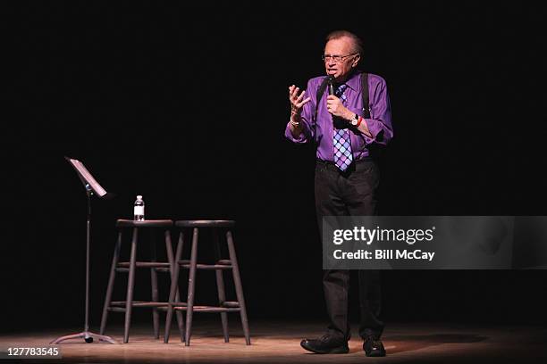 Larry King performs on the Opening Night of his Comedy Tour at The Borgata Hotel Casino & Spa May 14, 2011 in Atlantic City, New Jersey.