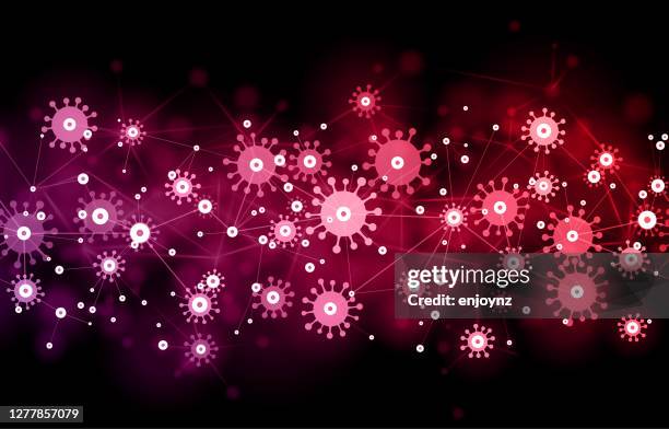 coronavirus abstract red illustration - disease vector stock illustrations
