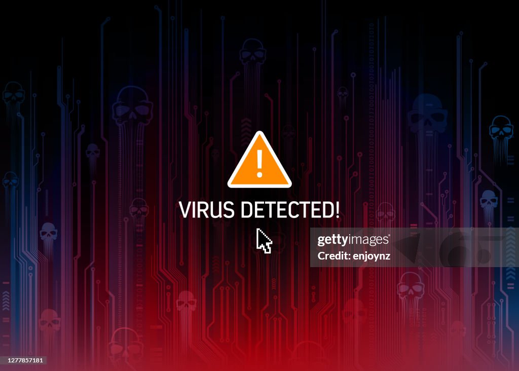 Computer-Virus-Hintergrundvektor-Illustration
