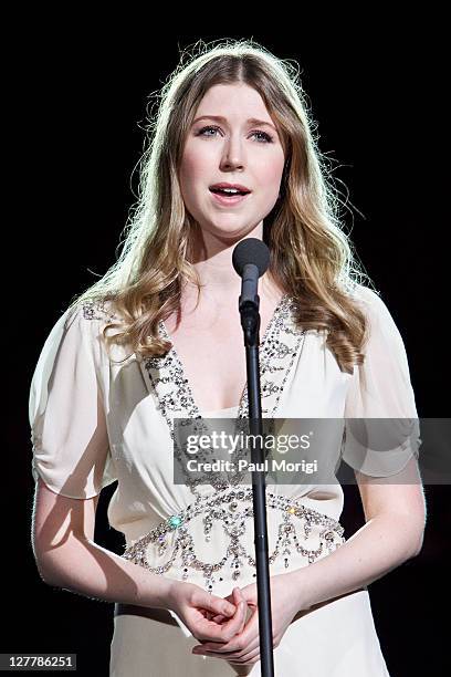 Hayley Westenra performs at the 2011 PBS National Memorial Day Concert rehearsals at the US Capitol on May 28, 2011 in Washington, DC.