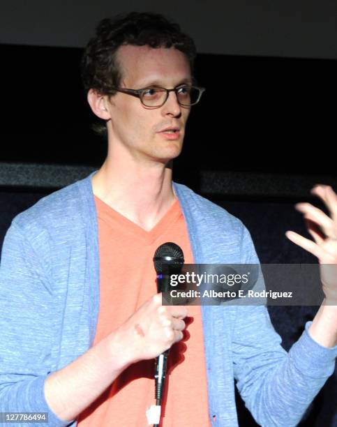 Composer Benjamin Balcom speaks at the "The Pruitt-Igoe Myth" Q & A during the 2011 Los Angeles Film Festival at Regal Cinemas L.A. Live on June 17,...