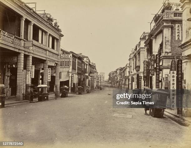 Queen's Road looking west, Hong Kong; Unknown maker; Hong Kong, China; 1870 - 1880; Albumen silver print.