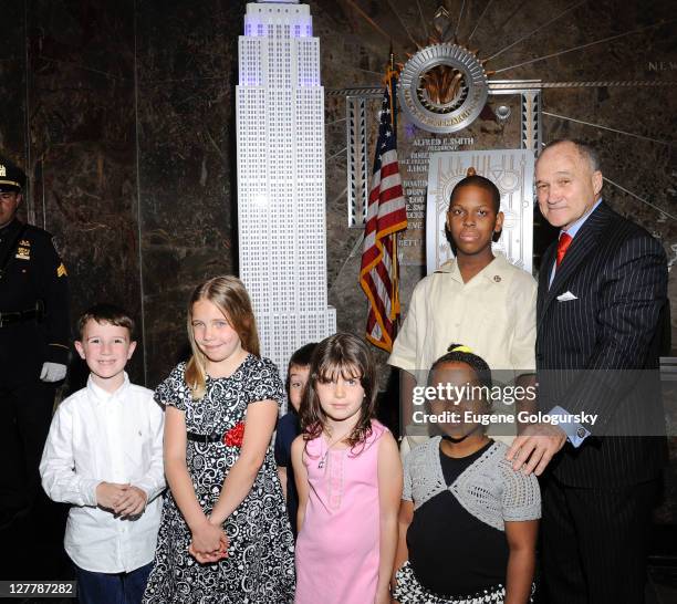 Police Commissioner Raymond Kelly lights The Empire State Building on May 9, 2011 in New York City.