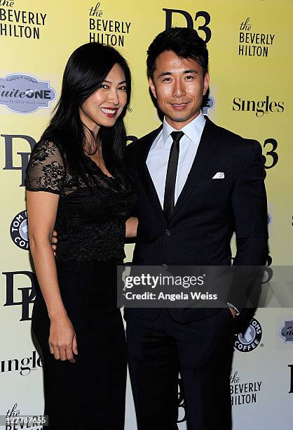 Actors Alexandra Chun and James Kyson-Lee attend the DB3 presents Fashion Magazine SINGLES event at The Beverly Hilton hotel on May 12, 2011 in...