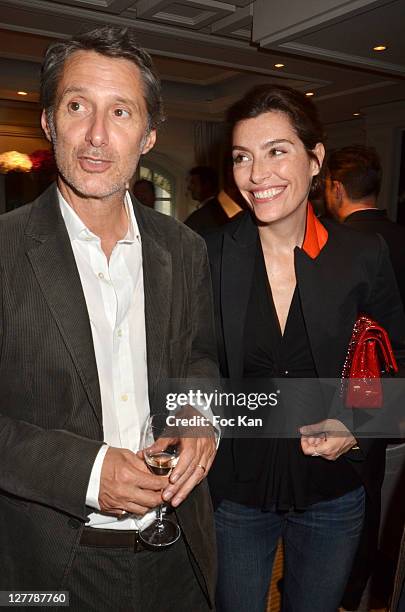 Director Antoine de Caunes and TV presenter Daphne Roulier attend the Grand Hotel Cap Ferrat Launch Cocktail at Hotel Vendome on May 30, 2011 in...