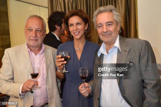 Actors Francois Berleand, Corinne Touzet and Pierre Arditi attend the Chateau de La Connivence Launch Cocktail at Jaeger Lecoultre Vendome on May 30,...