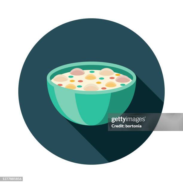 clam chowder seafood icon - clam chowder stock illustrations