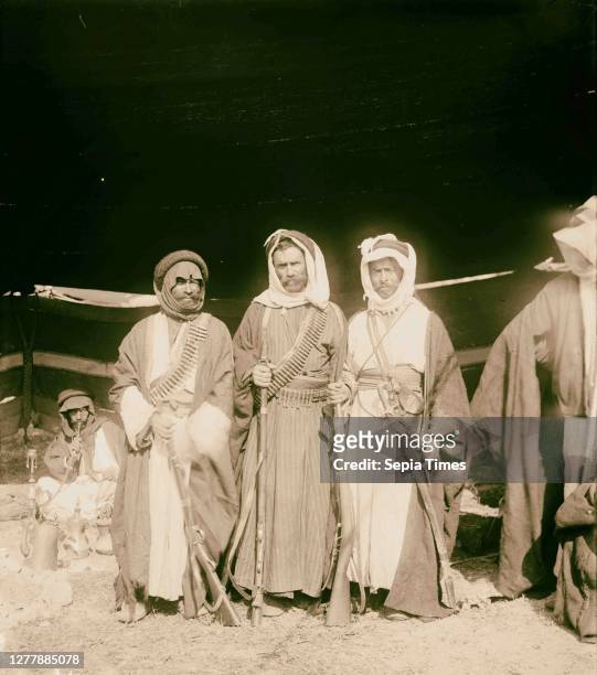 Beduin, Bedouin men. 1898, The Bedouin are nomadic Arab peoples who inhabited the desert regions in North Africa, the Arabian Peninsula, Iraq and the...