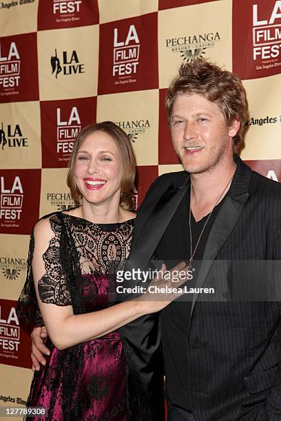 Actress/director Vera Farmiga and producer Renn Hawkey attend the "Higher Ground" Q & A during the 2011 Los Angeles Film Festival held at REDCAT...