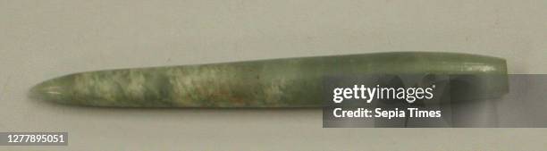 Awl punch, Olmec, before 16th century, Mexico, Mesoamerica, Olmec, Jade, Height 2-15/16 in., Stone-Implements.