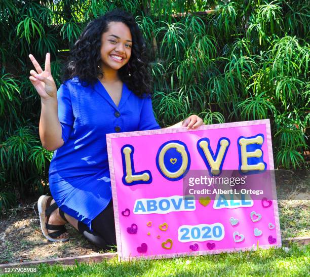 Actress Nancy Fifita participates in supporting the launch Of #LOVEaboveALL2020 movement on July 7, 2020 in Los Angeles, California....