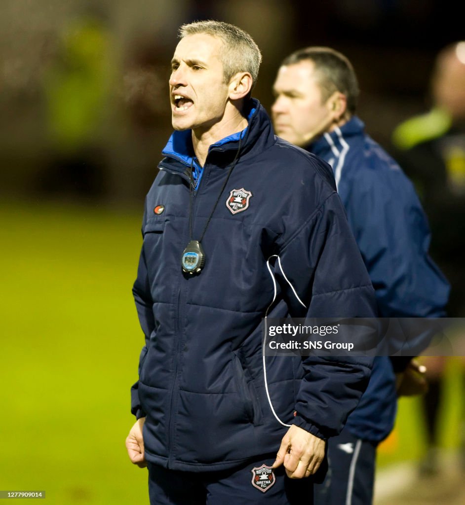 16/01/08 Clydesdale Bank Premier League.Gretna V Rangers (1-2).Fir Park - Motherwell.Gretna Manager David Irons