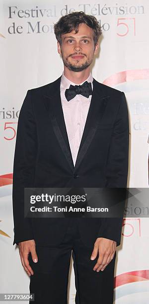 Matthew Gray Gubler poses backstage during The Golden Nymph Awards at the Grimaldi Forum on June 10, 2011 in Monaco, Monaco.