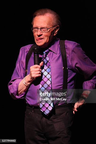 Larry King performs on the Opening Night of his Comedy Tour at The Borgata Hotel Casino & Spa May 14, 2011 in Atlantic City, New Jersey.