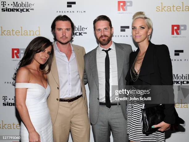 Kelly Monaco, Heath Freeman, Anthony Burns and Casey Binkley attend the "Skateland" after party on May 11, 2011 in Hollywood, California.